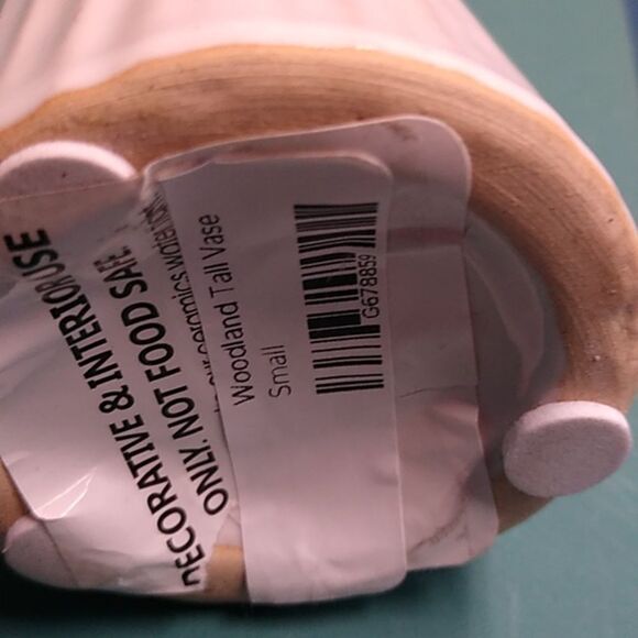 Woodland Tall Vase Small White Ceramic Tree Trunk Vase - Picture 4 of 5